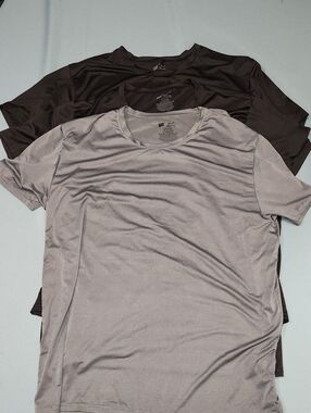 Lot of 3 - Hanes Men's Moisture Wicking Shirts - 1 Gray & 2 Black . XXL